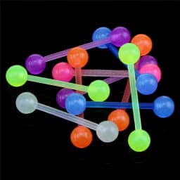 10/20PC Plastic Tongue Piercing Mix Color Luminous Barbell Bars Piercing Tongue Rings Fashion Sex Body Jewelry for Women Jewelry