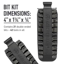 LEATHERMAN - One Set Bit Kit, 10/11/21 Double-Ended Screwdriver Bits for Multitools 931014/931027/931028