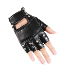 New Women Rivet Stage Performance Punk Sexy Half Finger Leather Gloves Nightclub Queen Female Personality Hip Hop Dance