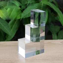 Acrylic Ring Jewelry Display Rack Square Column Cosmetic Showcase Crystal Badge Photography Prop Ornament Window Block Stand