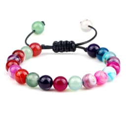Men Energy Beads Bracelet Adjustable Natural Stone Agates Onyx Charm Bracelets Chakra Healing Women Yoga String Bangles Jewelry