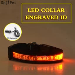 Engraved ID LED Dog Collar Luminous USB Custom Dog Tag Personalized Nylon Pet Dog Collar Led USB Light Night Safety Collar Perro