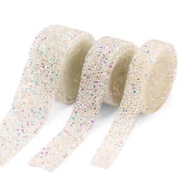 Rhinestones Tape Trim Hot Fix Strass Crystal Sewing Ribbon Appliques DIY Rhinestone For Decorations Trim Garment Accessories