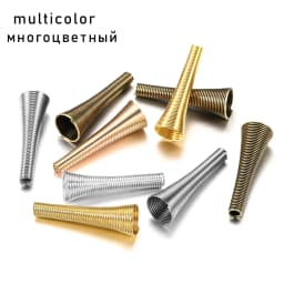 12pcs/lot 30x10mm Metal Spring Beads Caps End Cap Spacer Beads Cconnector Stoppers For DIY Fitting Jewelry Making Accessories