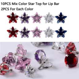 10PCS Surgical Steel Internally Threaded Lip Bar 16G Zircon Top Component For Labret Prong Zircon Ear Tragus Helix Ear Piercing