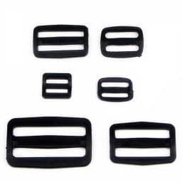 5pcs/set Plastic Webbing Tri-ring Adjust Buckle Curve Slider Tri-Glide Dog Collar Harness Backpack Strap