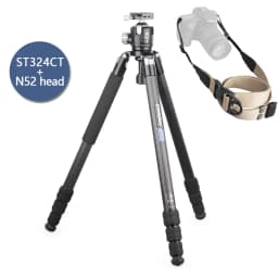 ST324CT/CF Professional 10 Layers Carbon Fiber Tripod for DSLR Camera Video Camcorder Birdwatching Heavy Duty Stand Bowl Adapter