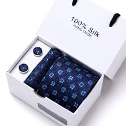 Brand 100% Silk Ties Gift box Office Men Classic Party Wedding striped 7.5cm Silk Wedding Floral Tie Necktie Handkerchief Set