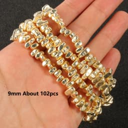 9K Gold Color Hematite Square Heart Round Shape Natural Beads Loose Stone Beads For Jewelry Making DIY Bracelet Necklace 15inch