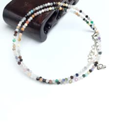 Natural Crystal quartz agate tourmaline Stone 2-3mm Cutting beads Mini necklaces Bracelet are suitable for men and women gifts
