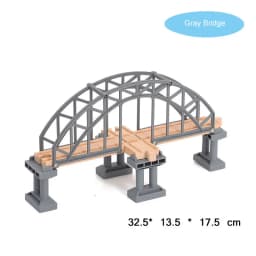 Wooden Train Track Bridge Beech Wooden Railway Set Accessories Fit for All Brands Wood Tracks Pieces Educational Toys For Kids
