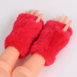 New Women 100% Real Genuine Knitted Rex Rabbit Fur Mittens Winter Warm Lady Real Fur Fingerless Gloves Handmade Knit Fur Mitten