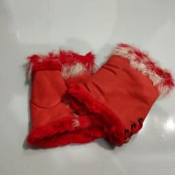 Female Rabbit Hair Wrist Gloves Fingerless Computer Typing Mittens Winter Women Suede Leather Warm Thick Cashmere Gloves G58