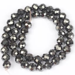 Natural Hematite Stone Beads Rose Gold Silver Color Faceted Loose Spacer Beads For Jewelry DIY Making Bracelet Accessories 15''