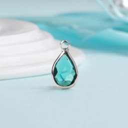 10pcs 14mm Crystal Birthstone Charms Silver Plated Small Water Drop Pendants Jewelry Accessories for Handmade Bracelet Making