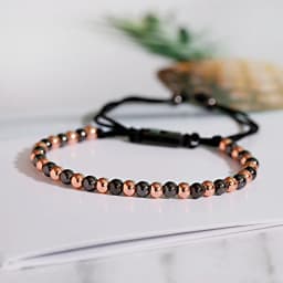 Classic Men Women Bracelet 4MM Copper Beaded Charm Bracelet Pulseira Adjustable Bracelet Fashion Jewelry Gift