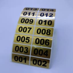 1000 Consecutive Sequential Numbering Labels Adhesive Number Sticker Gold Colour