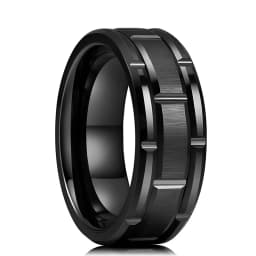 Fashion Men's Smooth Black Stainless Steel Rings Width Signet Square Infinity Finge Ring Hiphop Male Wedding Party Jewelry Gift