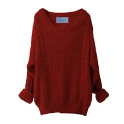 Clearance Wool Women Knitted Sweater Winter Bat Long Sleeve Pullover Autumn Female O-Neck Solid Jumper Loose Casual Top Clothing