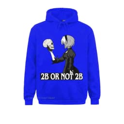NieR Automata Hoodie 2B Or Not 2B Men Hooded Pullover Funny Cotton Long Sleeve Jacket Anime Plus Size Tops