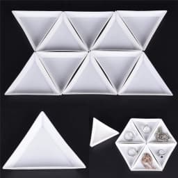 10Pcs White Containers For Beads Display Plastic Tray Packaging White PP Triangle Plate For Jewelry Beads Organizer