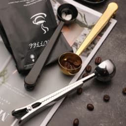 1/3Pcs Multifunction Stainless Steel Coffee Scoop with Clip Coffee Tea Measuring Scoop 1Cup Ground Coffee Measuring Scoop Spoons