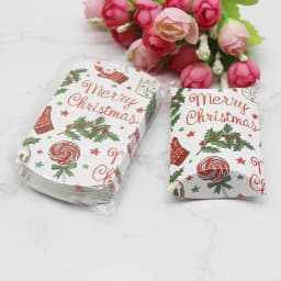 12/50pcs Beautiful Flower Pattern Pillow Shape Paper & Kraft Wedding Candy & Birthday Gift Storage Box Size 20X55X80mm