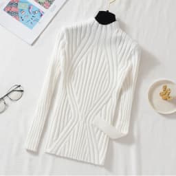 AOSSVIAO 2026 Knitted Women High Neck Sweater Pullovers Turtleneck Autumn Winter Basic Women Sweaters Slim Fit Black