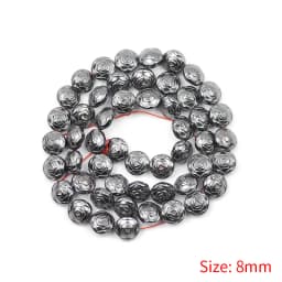 Black Natural Stone Loose Beads Rose Owl Fish Moon Hematite Spacer Bead for Jewelry Making DIY Bracelet Necklace Accessories 15"