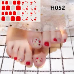 22Tips/Sheet Nail Sticker Adhesive Toenail Art Polish Tips French Glitter Sequins Nail Wraps Strips Easy Toenail Sticker