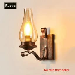 Retro Industrial Light Iron Wall Lamp Creative Restaurant Corridor Bedroom Bedside Glass Wall Light Living Room Hotel Lighting