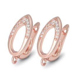 New DIY Earrings Clasps Hooks for Woman Handmade Jewelry Making Accessories Gold Color Brass Zircon Earrings Hook