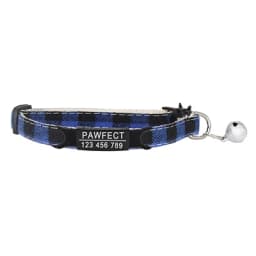 Plaid Cat Collar Personalized ID Small Dog Collars Safety Buckle Free Engraving Adjustable with Bell for Puppy Kittens Necklace