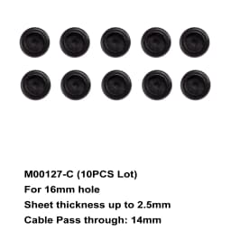 Flexible Rubber Grommet for Cable Hole Cover, Wire Organizer, Cable Pass Through, Round Gasket Black