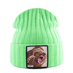 Embroidery Bear Knitted Beanies Hat Men Solid Color Autumn Winter Knitting Boy Skullies Caps Women Streetwear Kpop Gorras Bonnet