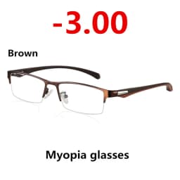 New Sun Photochromic Myopia Eyeglasses Optical Men Student Finished Myopia Eyewear Prescription Glasses Frame Half Rim -1.0 -4.0