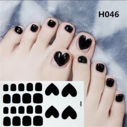22Tips/Sheet Nail Sticker Adhesive Toenail Art Polish Tips French Glitter Sequins Nail Wraps Strips Easy Toenail Sticker