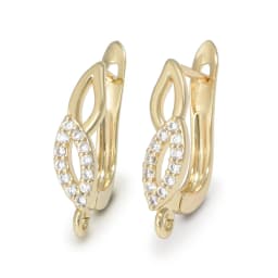 New DIY Earrings Clasps Hooks for Woman Handmade Jewelry Making Accessories Gold Color Brass Zircon Earrings Hook