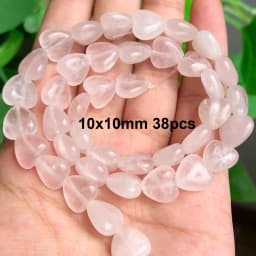 Natural Rose Quartz Beads Matte Pink Crystal Heart Faceted Round Loose Stone Beads for Jewelry Making DIY Handmade Bracelet