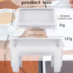 DIY Crystal Epoxy Resin Mold Cup Pad Storage Bracket Ornament Rectangular Table Tea Coaster Silicone Mould For Resin