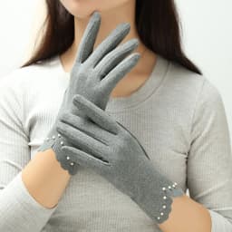 Women Autumn Winter Keep Warm Touch Screen Without Velvet Not Bloated Thin Pearl Elegant Cycling Drive Windproof Mittens Gloves