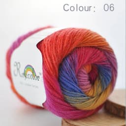 100% Wool Yarn Rainbow Color for Hand Knitting Crochet Plush Thickness Lanas Thread DIY Soft Scarf Shawl Sweater