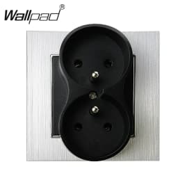 White Single Frame 16A Double French Socket 86*86mm Wallpad EU Style Wall Plug Power Outlet with Claws for Poland Belgium