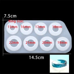 14 Holes Sizes Flat Rings Mold Collection Handmade DIY Making Pendant Ring Jewelry Silicone Mold Crystal Epoxy Mould Epoxy Resin