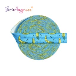 BRISTLEGRASS 2 5 10 Yard 5/8" 15mm Cherry Print Foldover Elastic FOE Spandex Satin Band Tape Hair Tie Headband Dress Sewing Trim