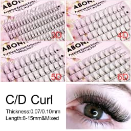 ABONNIE Premade Volume Fans Short Stem 3d/4d/5d/6d Russian Eyelash Extension Mink Eyelash Extension All Size Lashes Tray