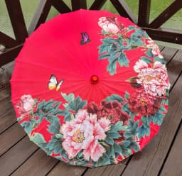 82cm Red Flower Ancient Oil Paper Umbrella Rainproof Chinese Wedding Cheongsam Paraguas Guarda Chuva Şemsiye Japan Sombrilla