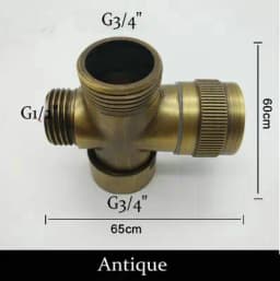 Bathroom Brass Diverter Valve 3 Way BSP 1/2' 3/4' 4/4/4 4/4/6 4/6/6 Shower Tee Adapter Adjustable Shower Head Faucet