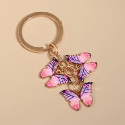 Cute Keychain Colorful Butterfly Key Ring Enamel Flying Animals Key Chains For Women Girls Handbag Accessorie Handmade Jewelry