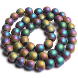 Frosted Matte Hematite Stone Beads Rose Gold Silver Color Natural Round Spacer Beads For Jewelry DIY Making Bracelet Accessories